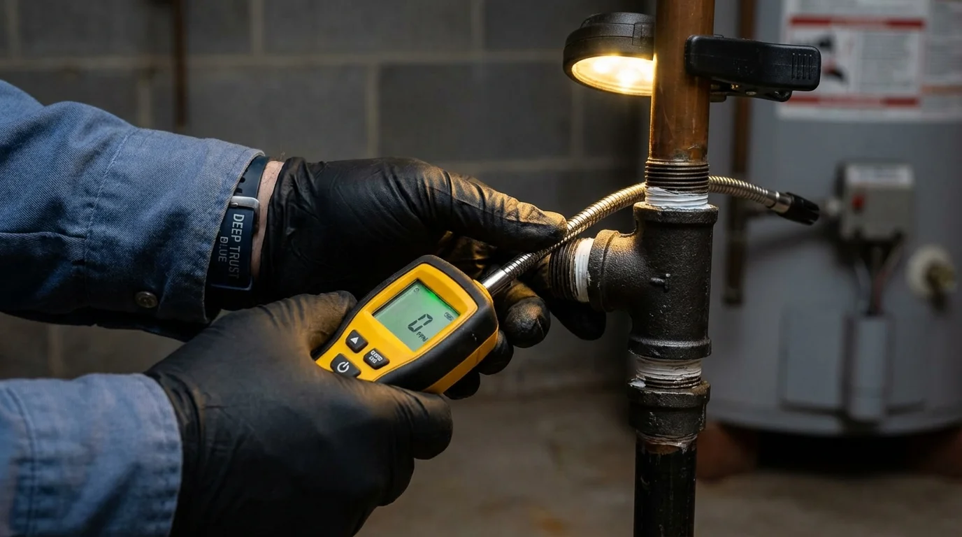 Gas leak detection with electronic sniffer by Johns Plumbing LLC in Wyncote
